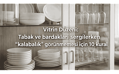 Vitrin Düzeni: Tabak ve bardakları sergilerken 'kalabalık' görünmemesi için 10 kural